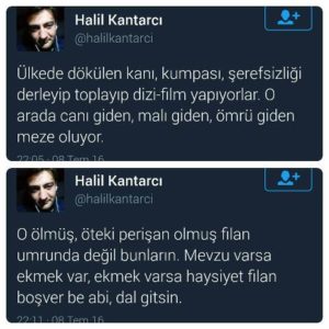 Şehit Halil Kantarcı'nın istismarcılara yönelik tweetleri.