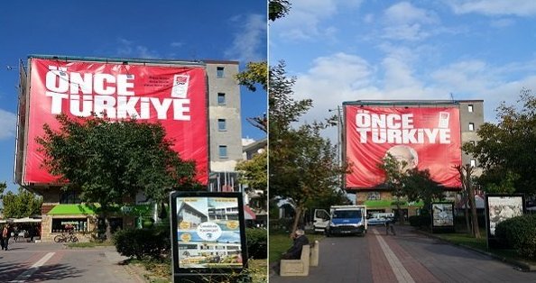 Çanakkale’de Kılıçdaroğlu afişi için ağaç kestiler!