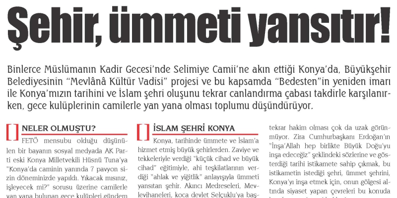 Şehir, ümmeti yansıtır! – Sayı 70